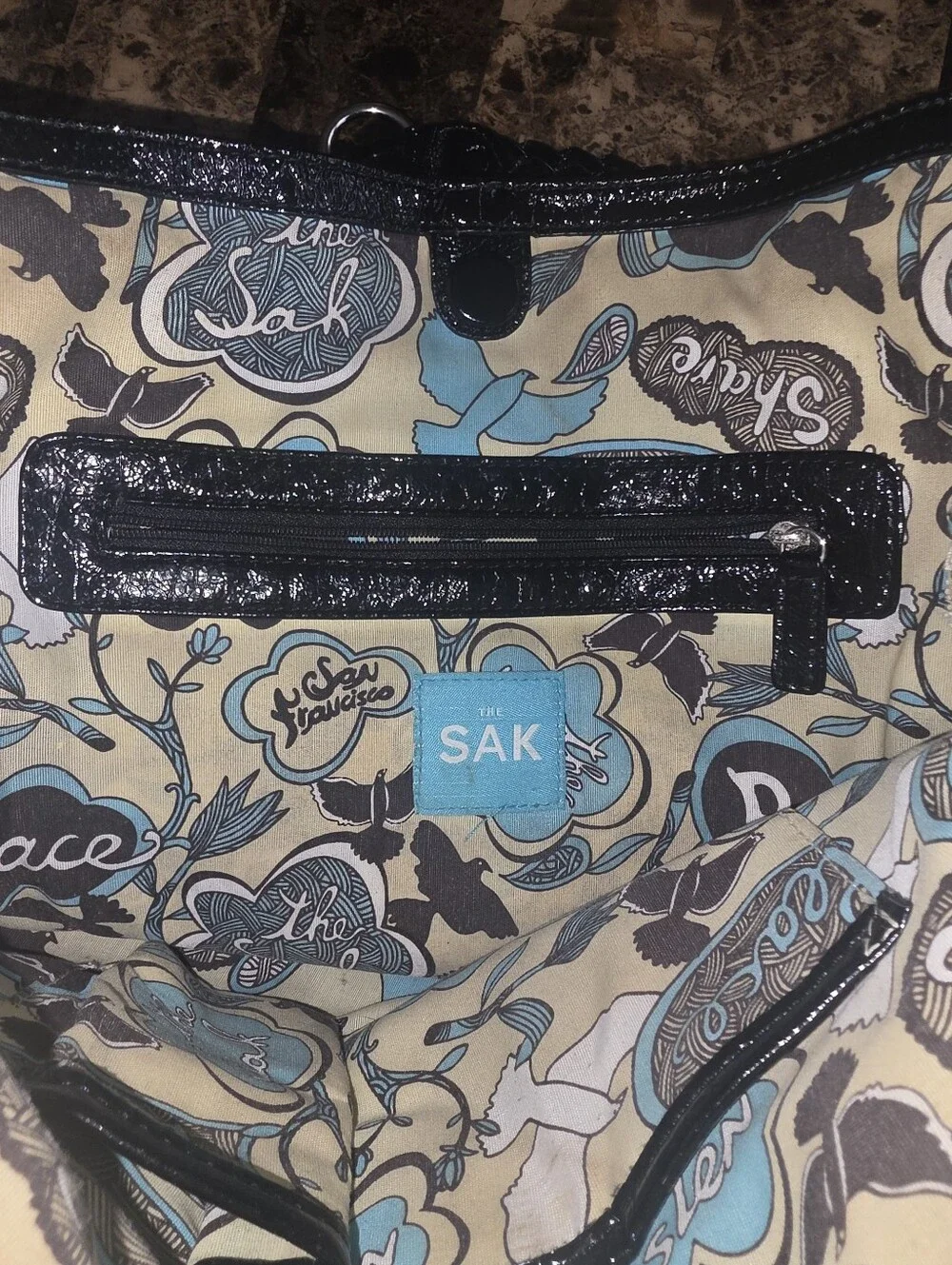 The Sak Black Patent Shoulder/hand Bag